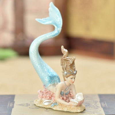 Mermaid decoration home decoration birthday gift smallsweet resin nautical fairy home garden sea fish figurines home decor